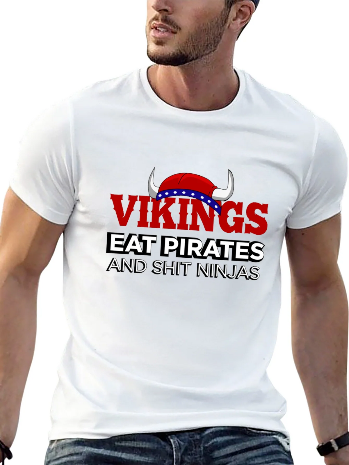 Vikings Eat Pirates Funny T-Shirt product image 4