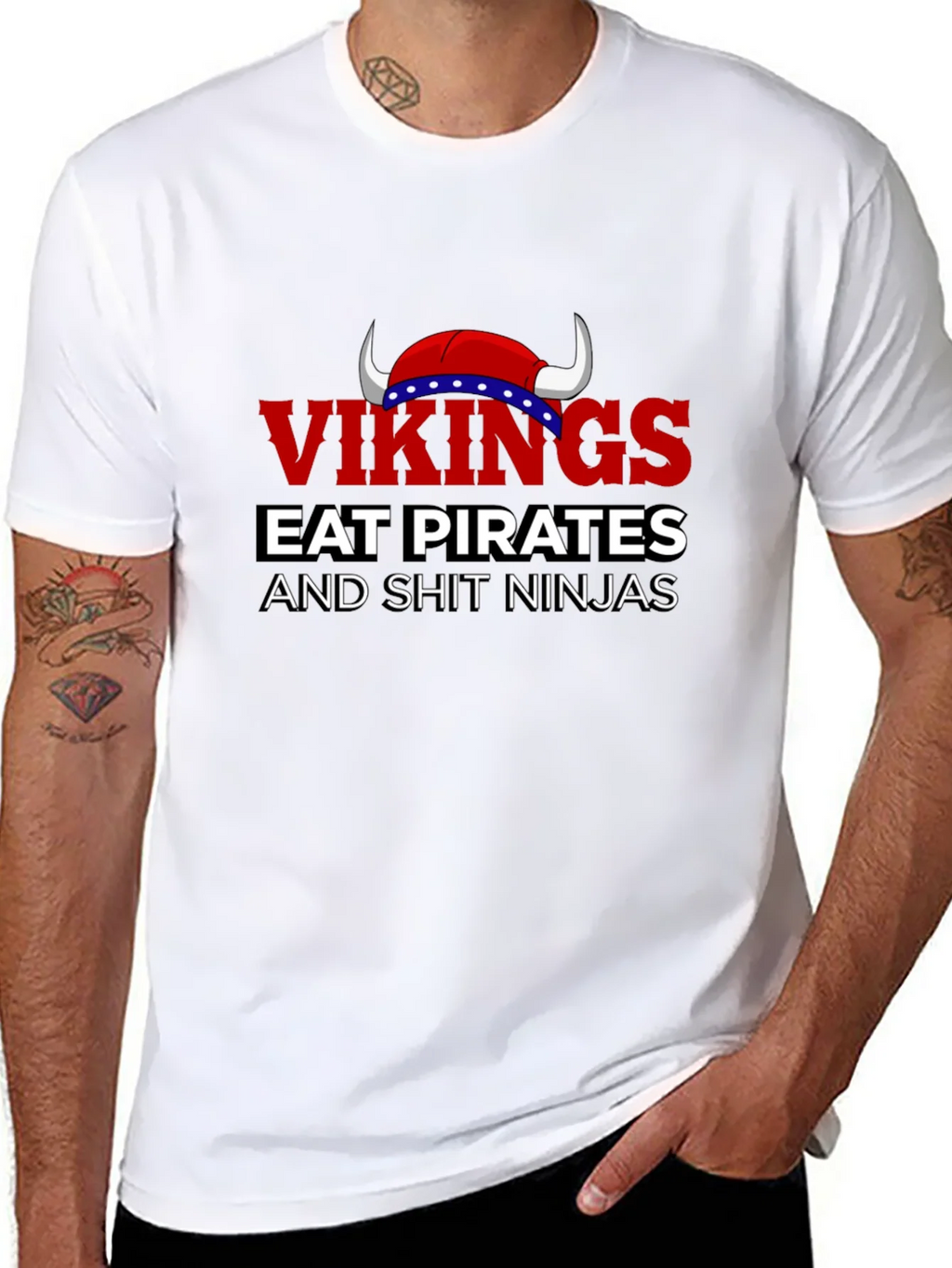 Vikings Eat Pirates Funny T-Shirt product image 8