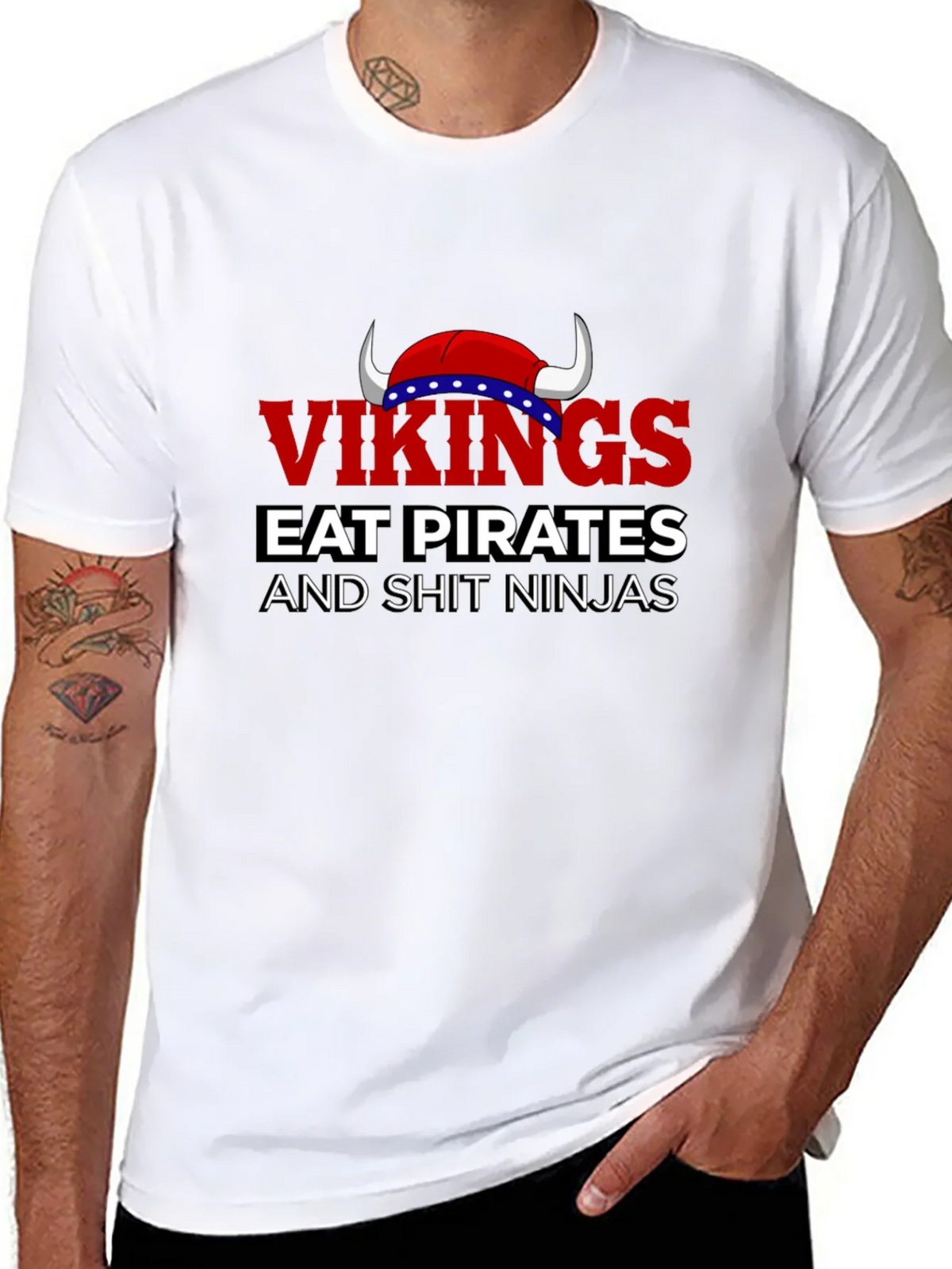 Vikings Eat Pirates Funny T-Shirt product image 8