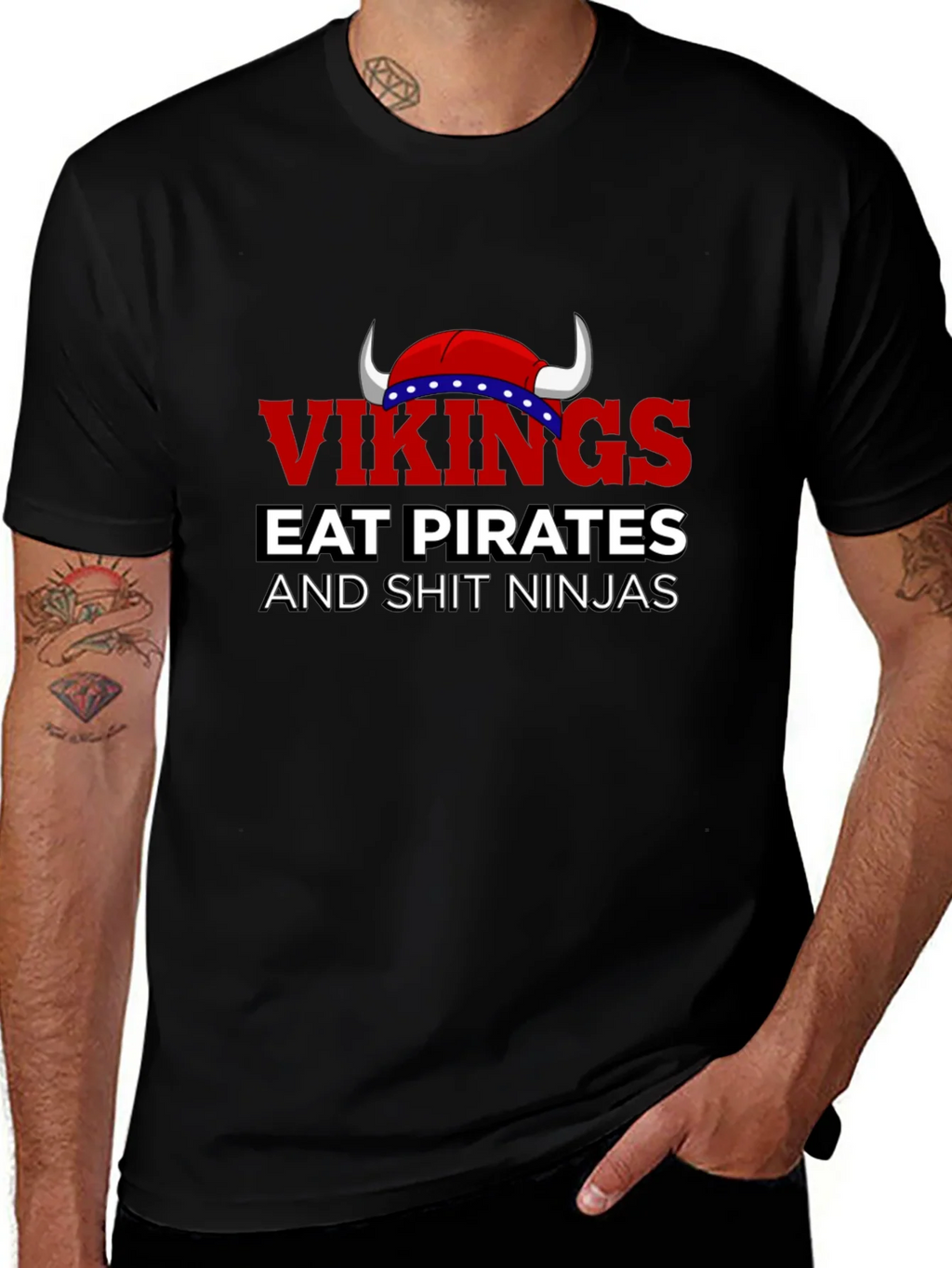 Vikings Eat Pirates Funny T-Shirt product image 1