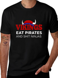 Vikings Eat Pirates Funny T-Shirt product image 1
