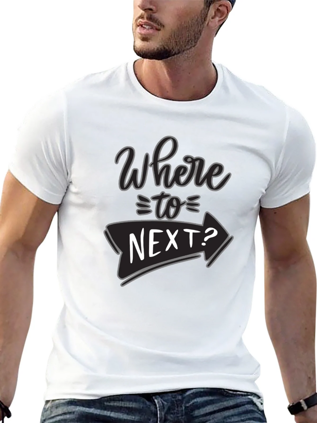 Where To Next? Black Graphic T-Shirt product image 4