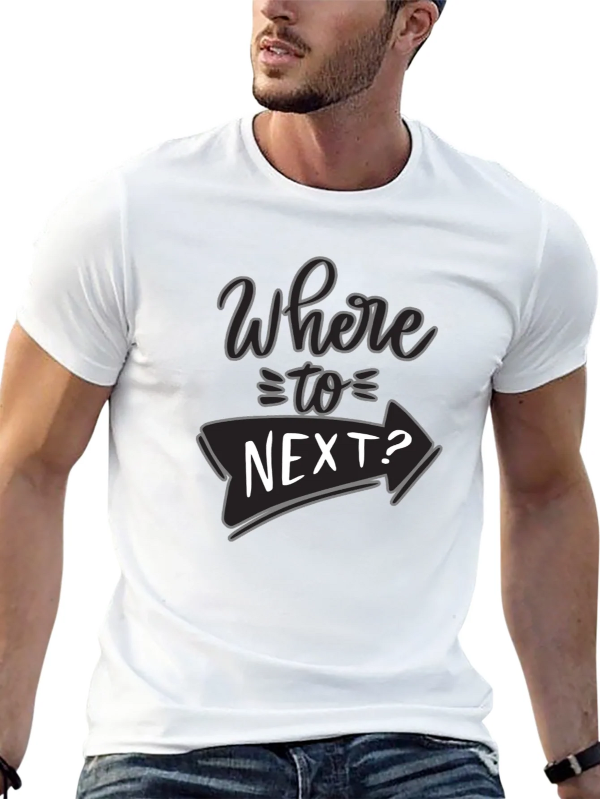 Where To Next? Black Graphic T-Shirt product image 4