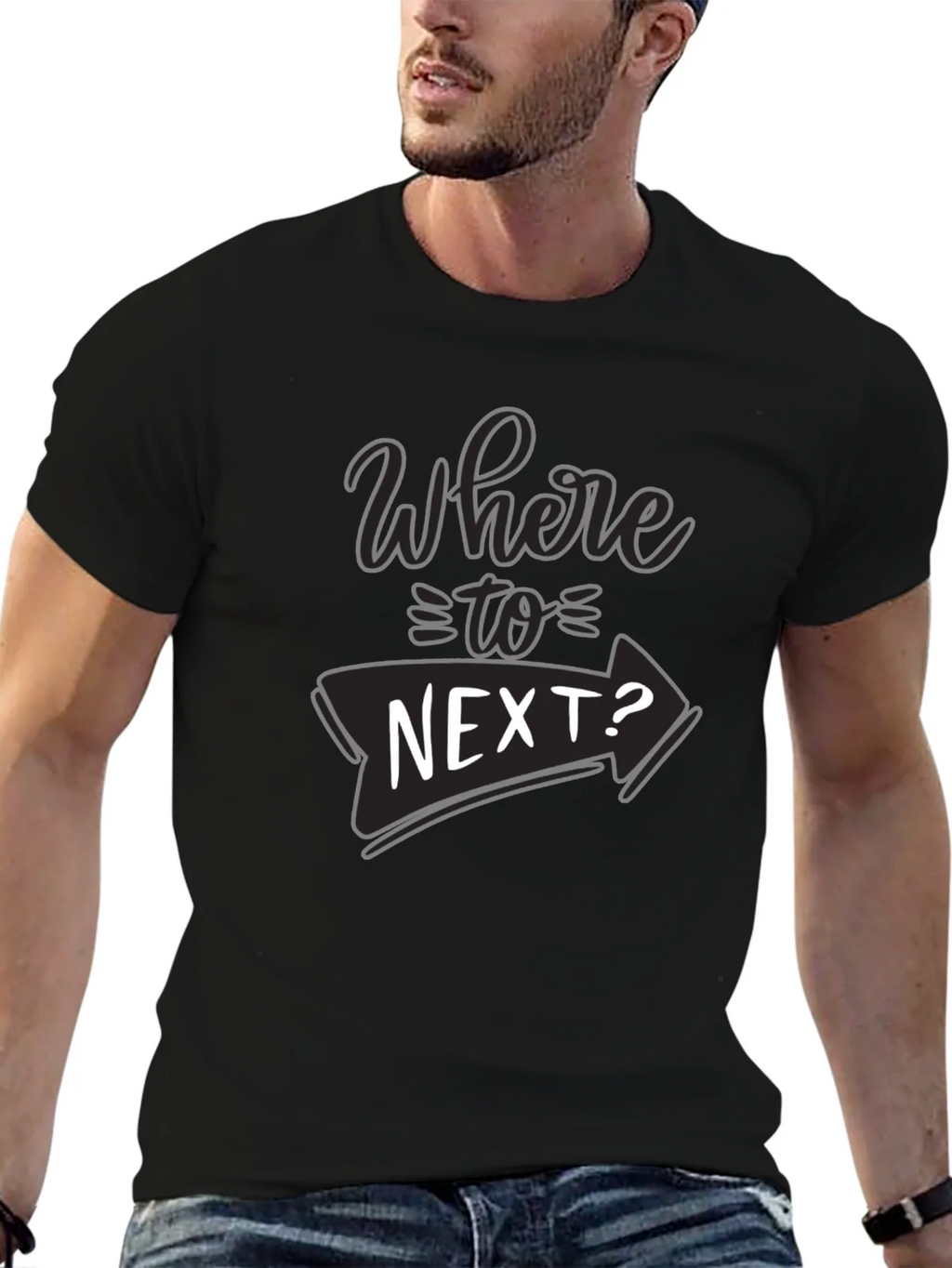Where To Next? Black Graphic T-Shirt product image 9