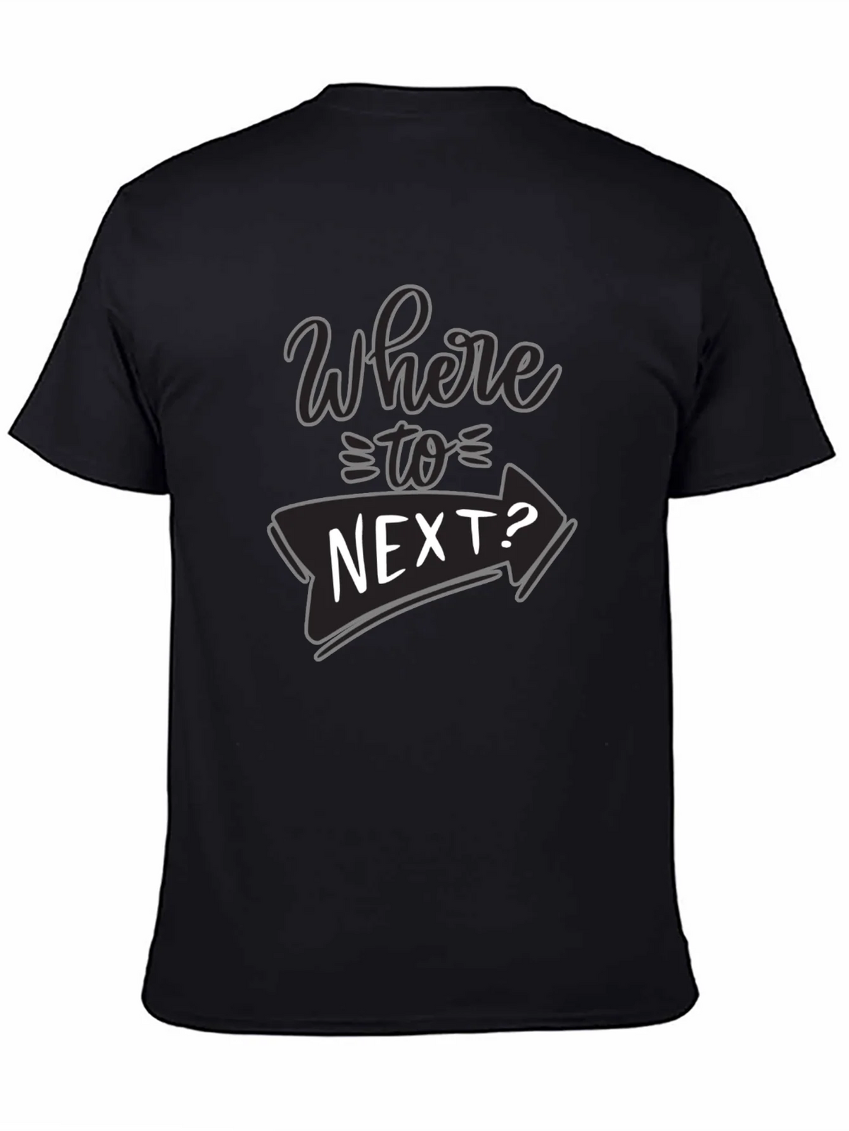 Where To Next? Black Graphic T-Shirt product image 7
