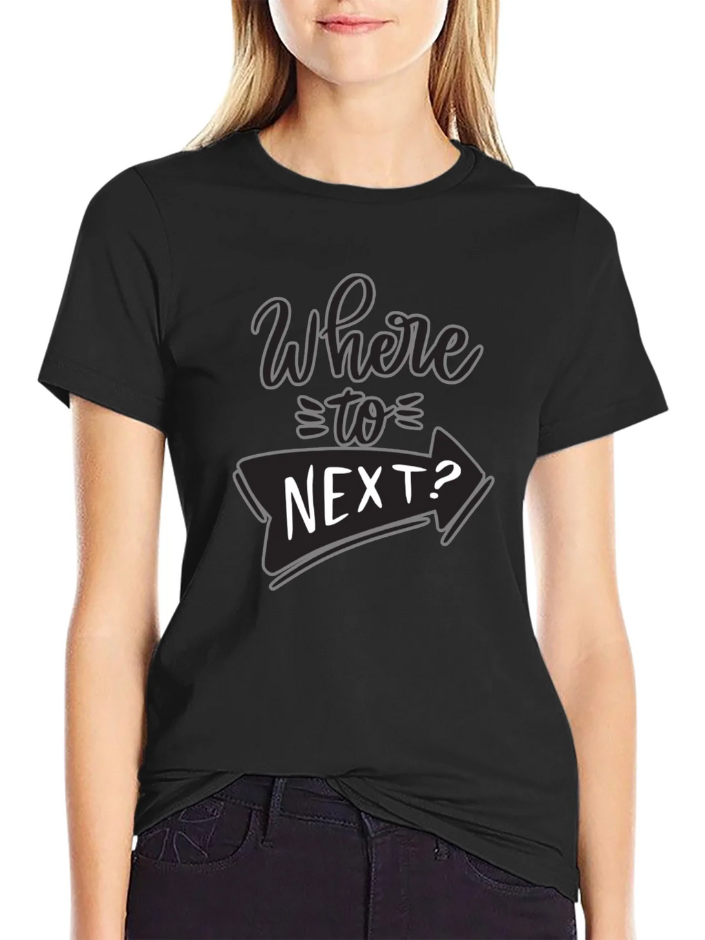 Where To Next? Black Graphic T-Shirt product image 5