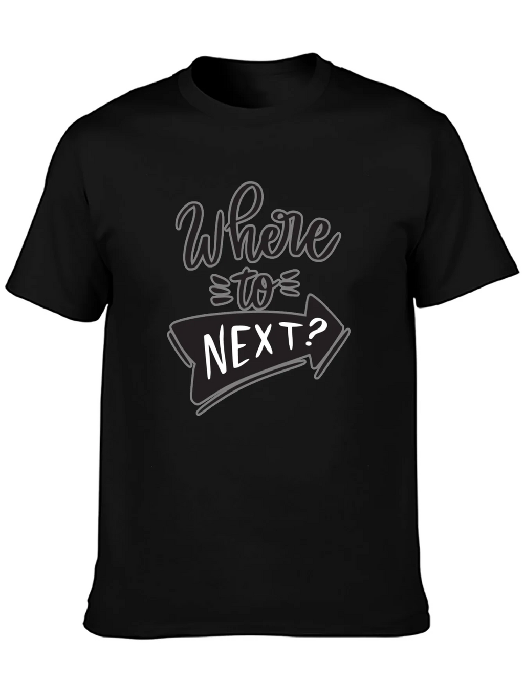 Where To Next? Black Graphic T-Shirt product image 6