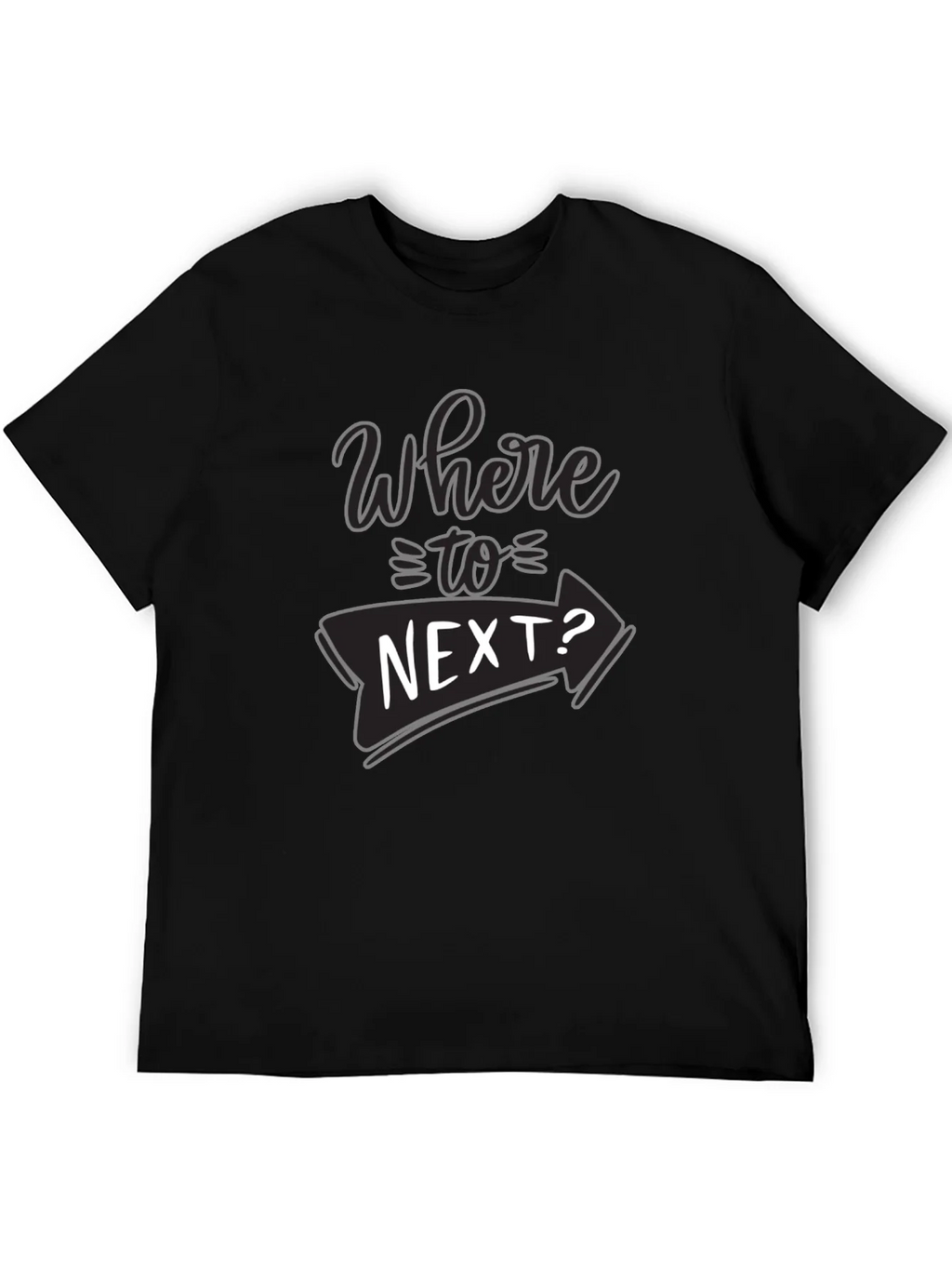 Where To Next? Black Graphic T-Shirt product image 8
