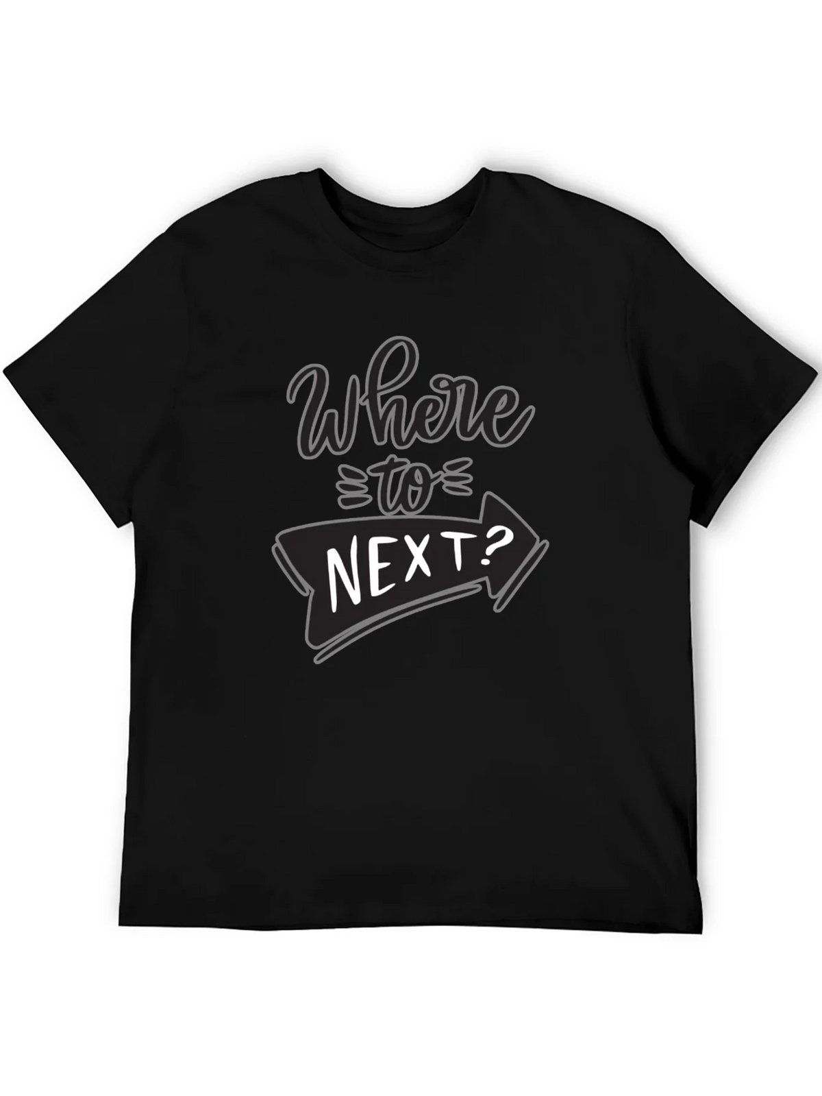 Where To Next? Black Graphic T-Shirt product image 8