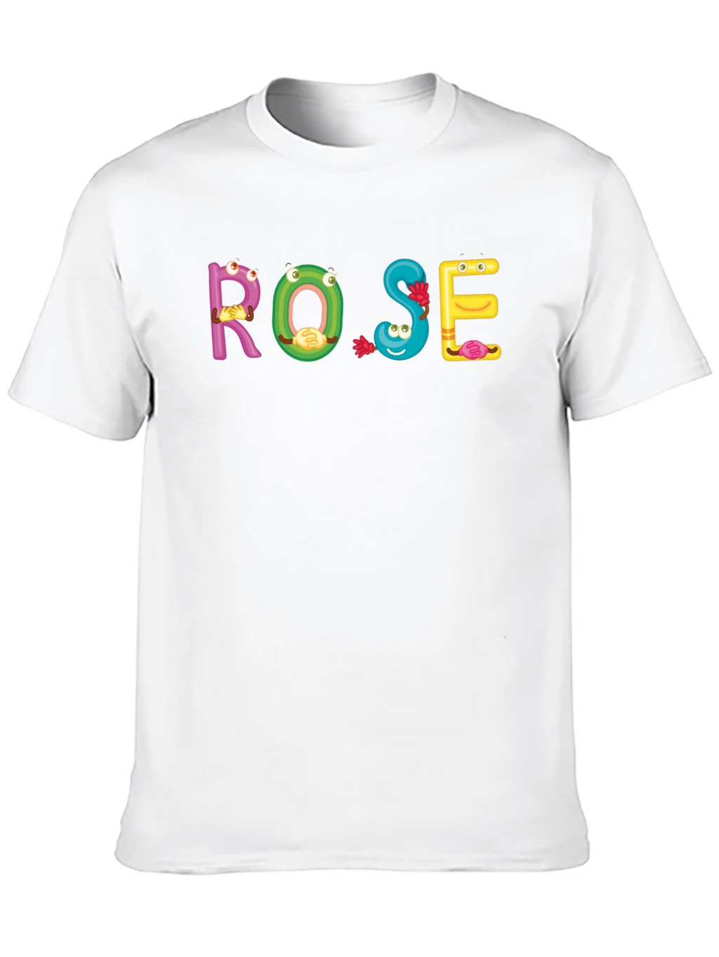 ROSE Cartoon Letter Black T-Shirt product image 12