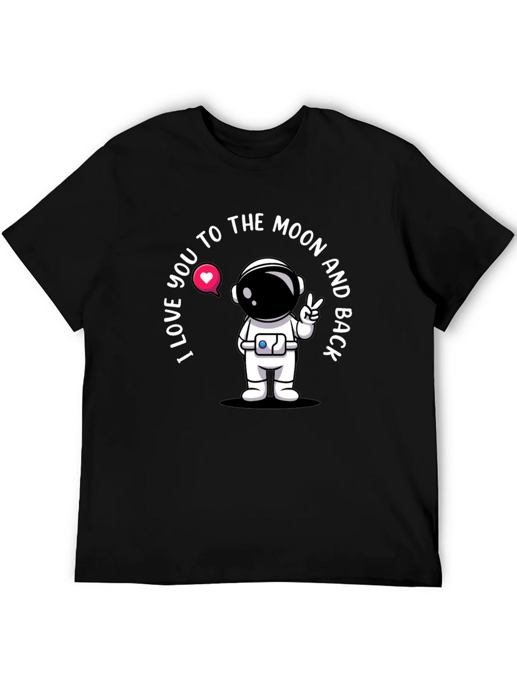 I Love You To The Moon Astronaut Black T-Shirt product image 8