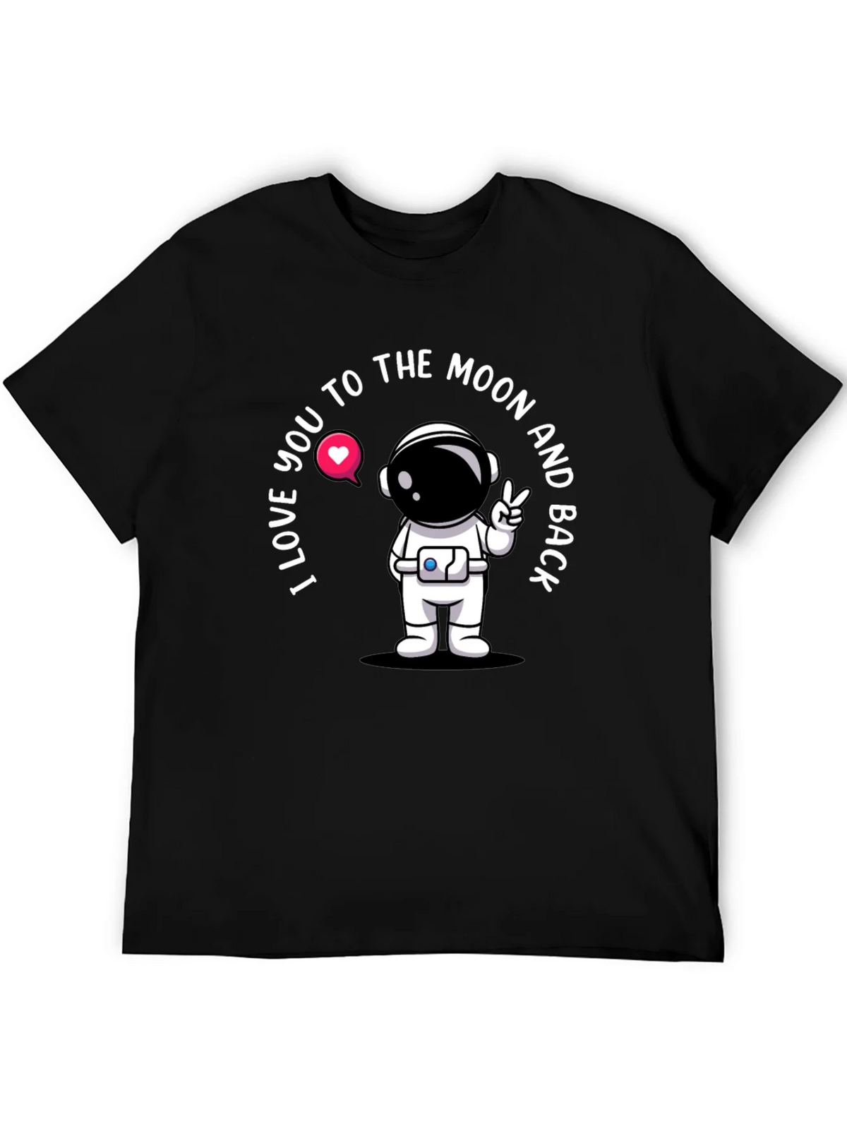 I Love You To The Moon Astronaut Black T-Shirt product image 8
