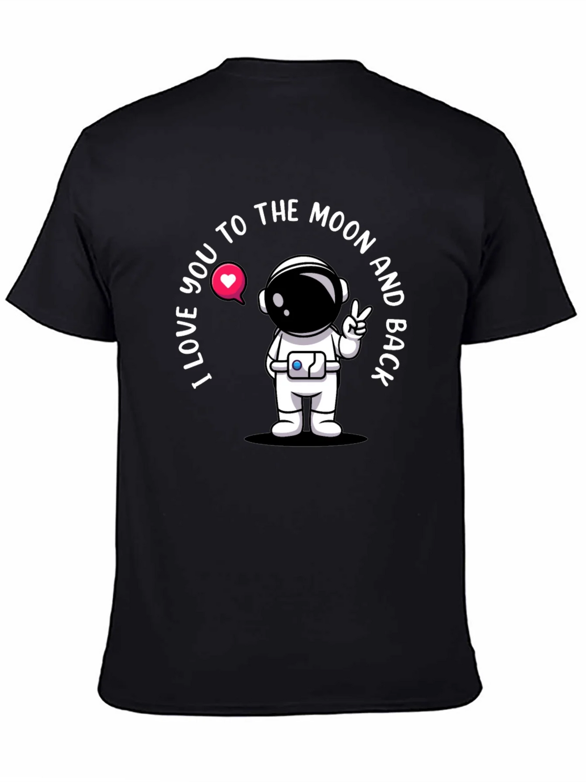 I Love You To The Moon Astronaut Black T-Shirt product image 7