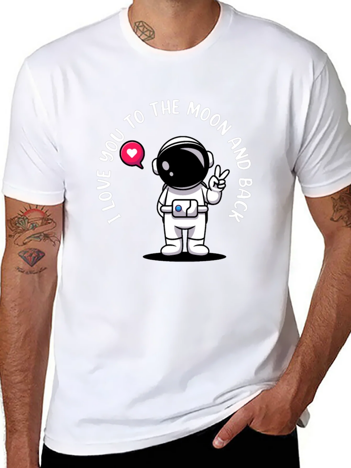 I Love You To The Moon Astronaut Black T-Shirt product image 10