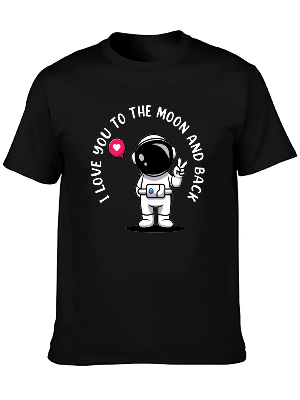 I Love You To The Moon Astronaut Black T-Shirt product image 6