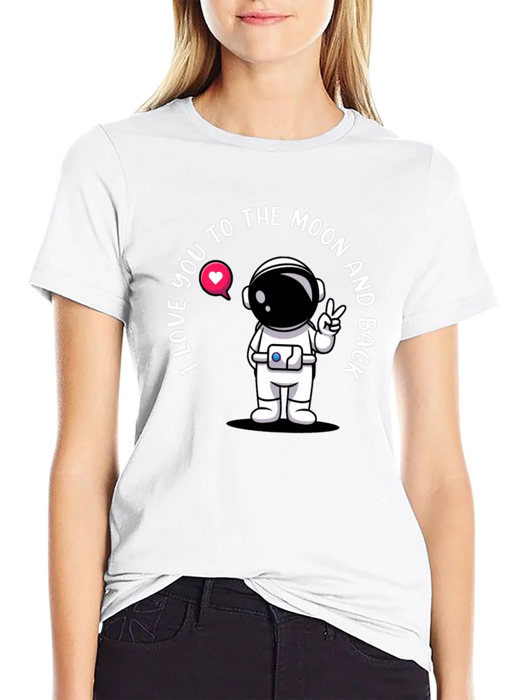 I Love You To The Moon Astronaut Black T-Shirt product image 11