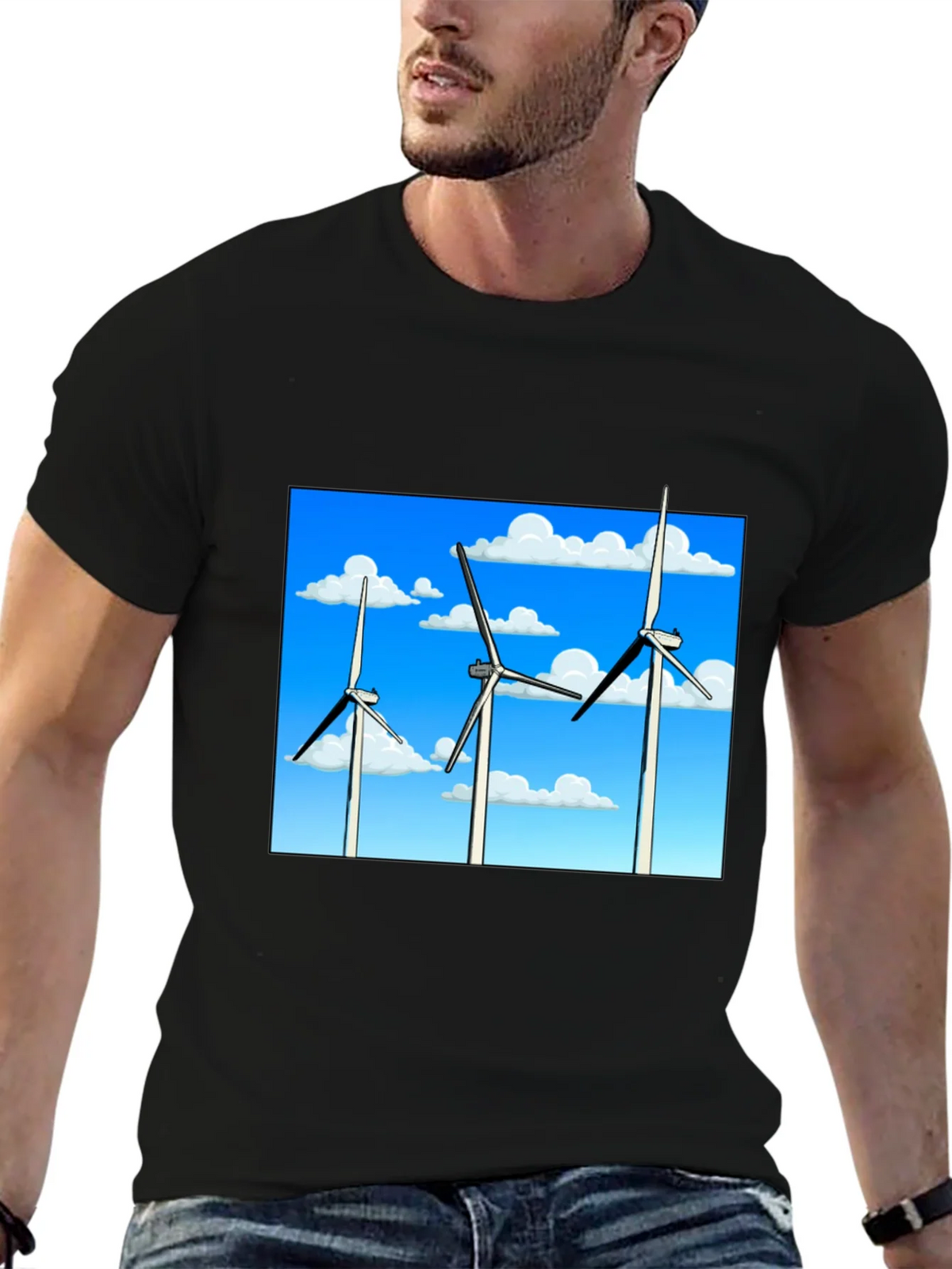 Wind Turbine Graphic Tee - Sustainable Energy Shirt product image 9