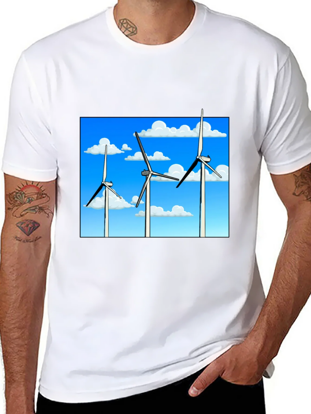 Wind Turbine Graphic Tee - Sustainable Energy Shirt product image 10