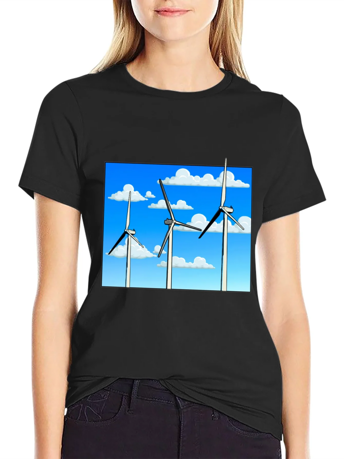 Wind Turbine Graphic Tee - Sustainable Energy Shirt product image 5