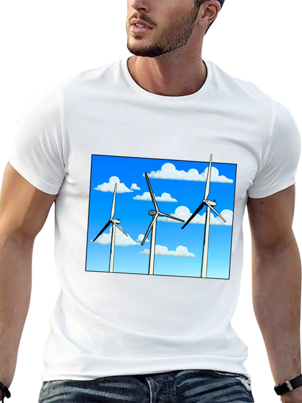 Wind Turbine Graphic Tee - Sustainable Energy Shirt product image 4