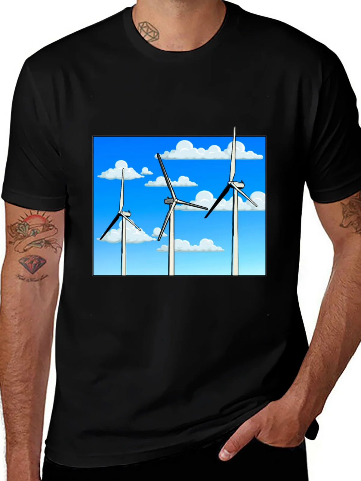 Wind Turbine Graphic Tee - Sustainable Energy Shirt product image 1