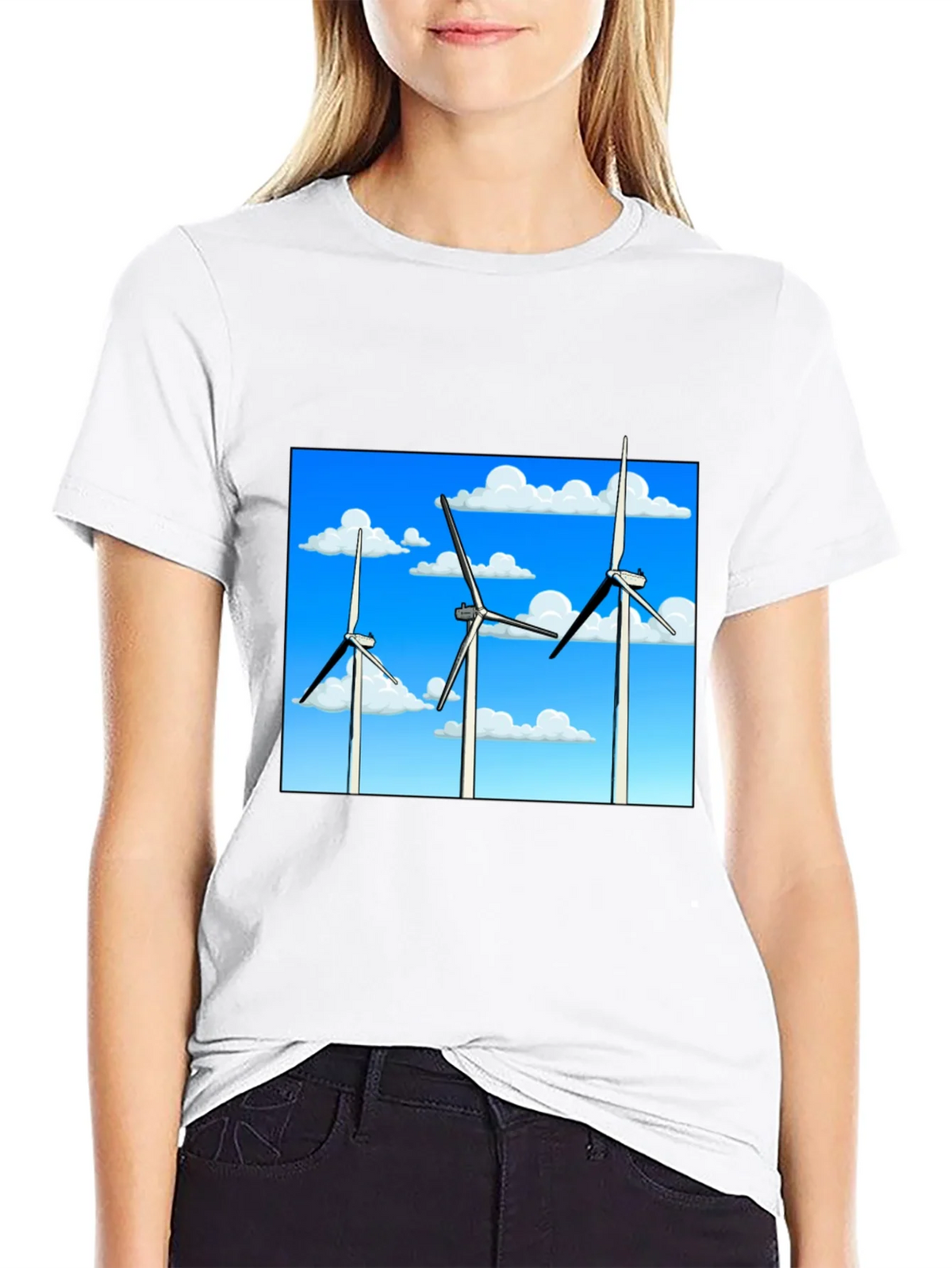 Wind Turbine Graphic Tee - Sustainable Energy Shirt product image 11