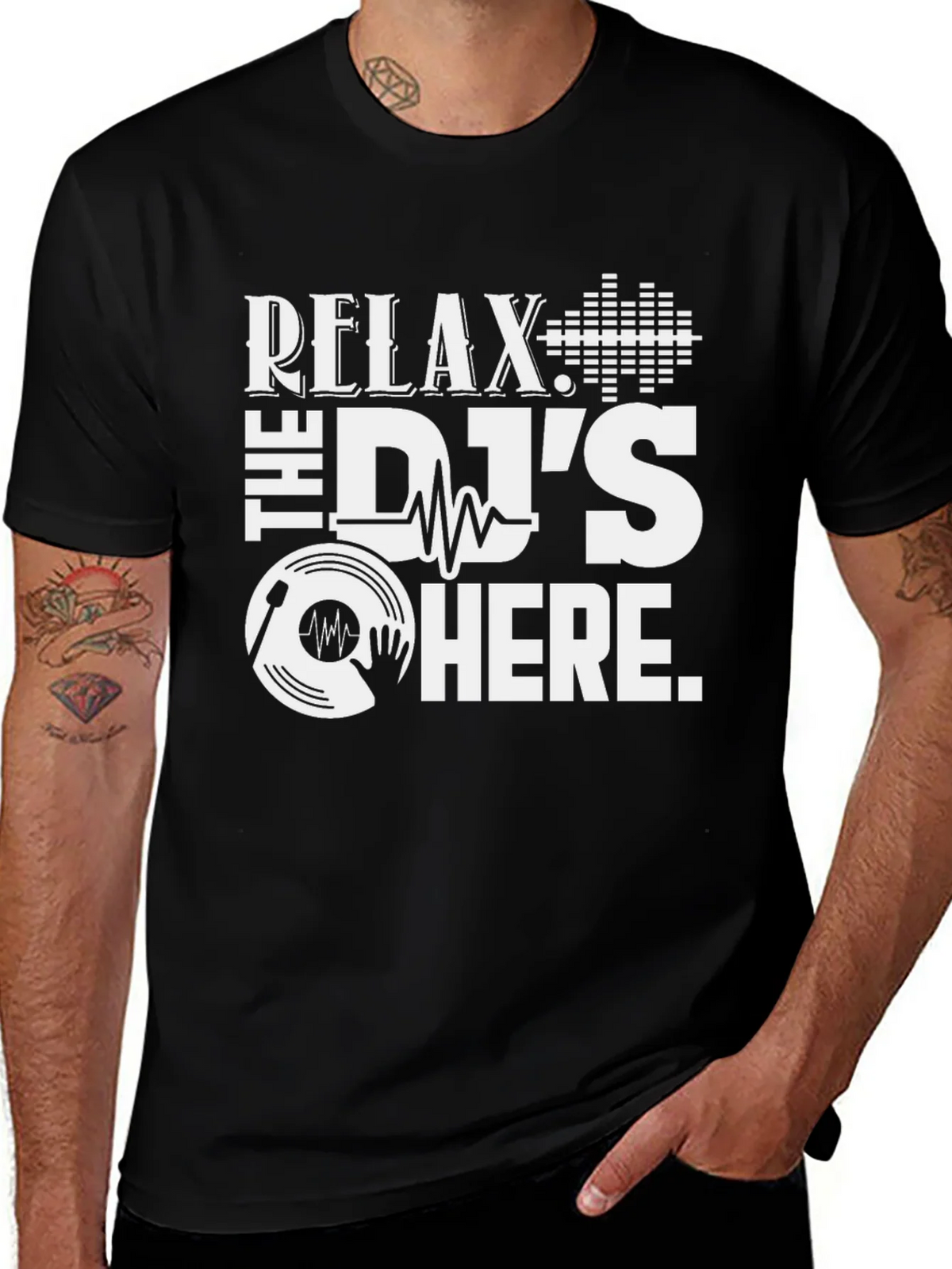 Relax The DJs Here Black T-Shirt product image 1