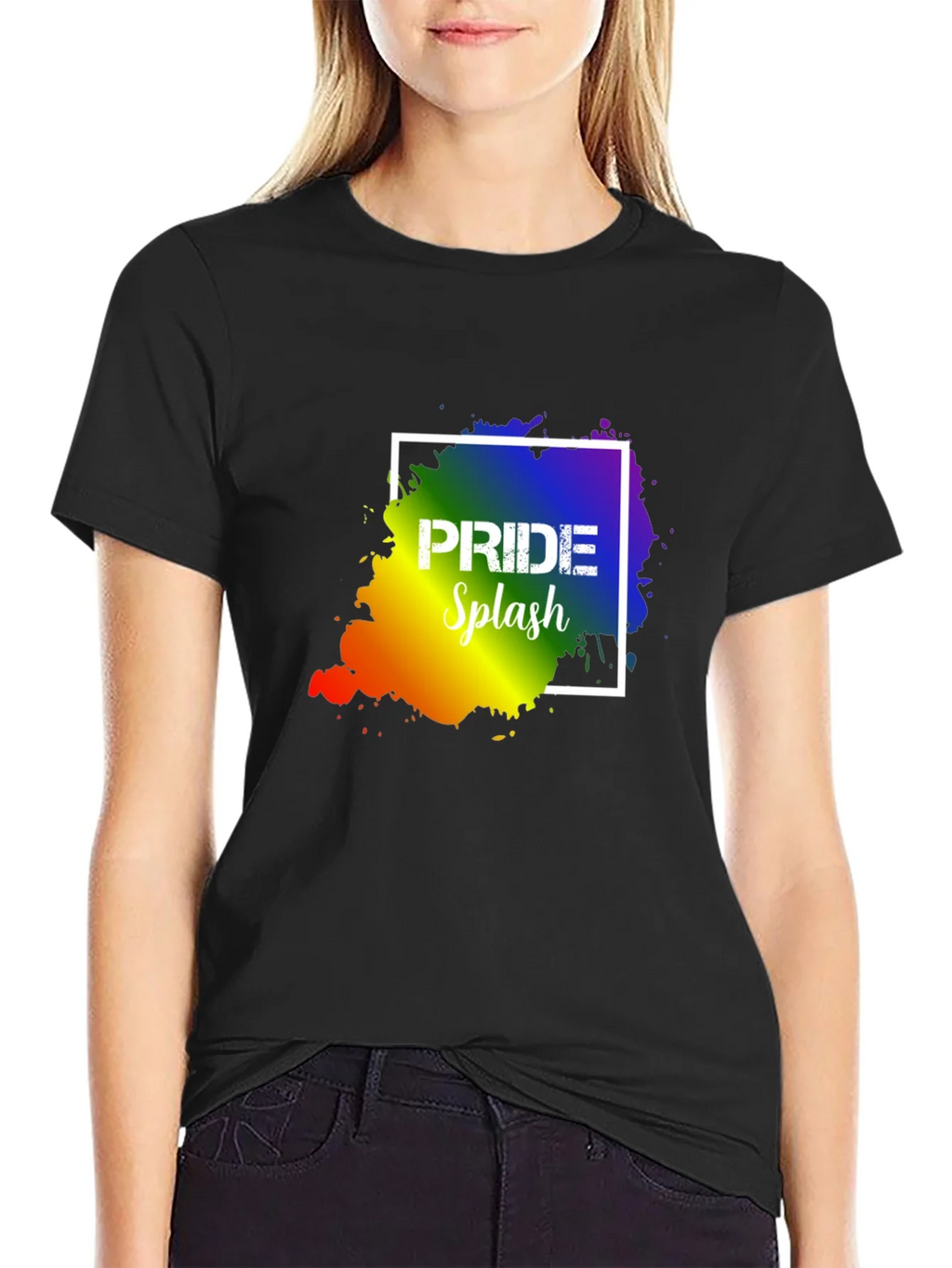 Pride Splash T-Shirt: Rainbow Design Soft Cotton product image 5