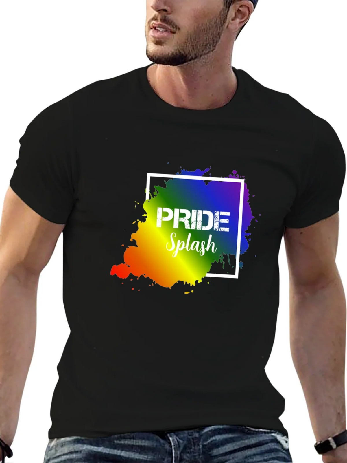 Pride Splash T-Shirt: Rainbow Design Soft Cotton product image 9
