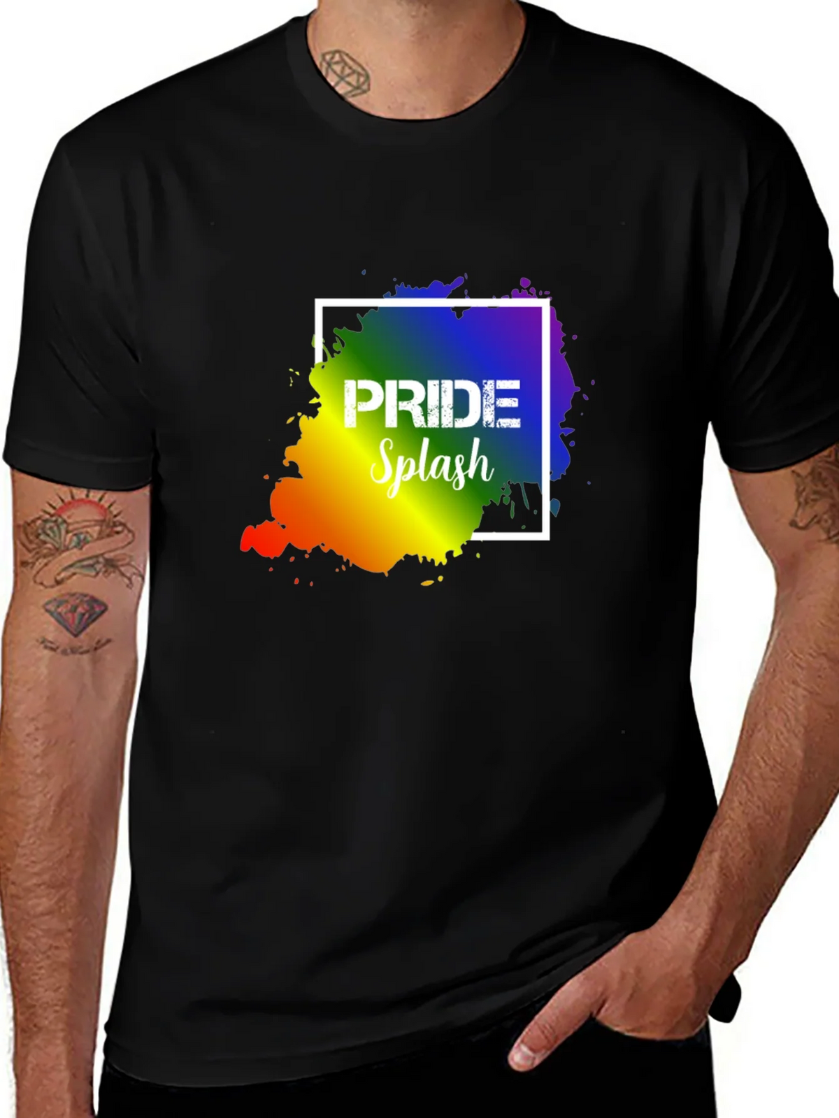 Pride Splash T-Shirt: Rainbow Design Soft Cotton product image 1