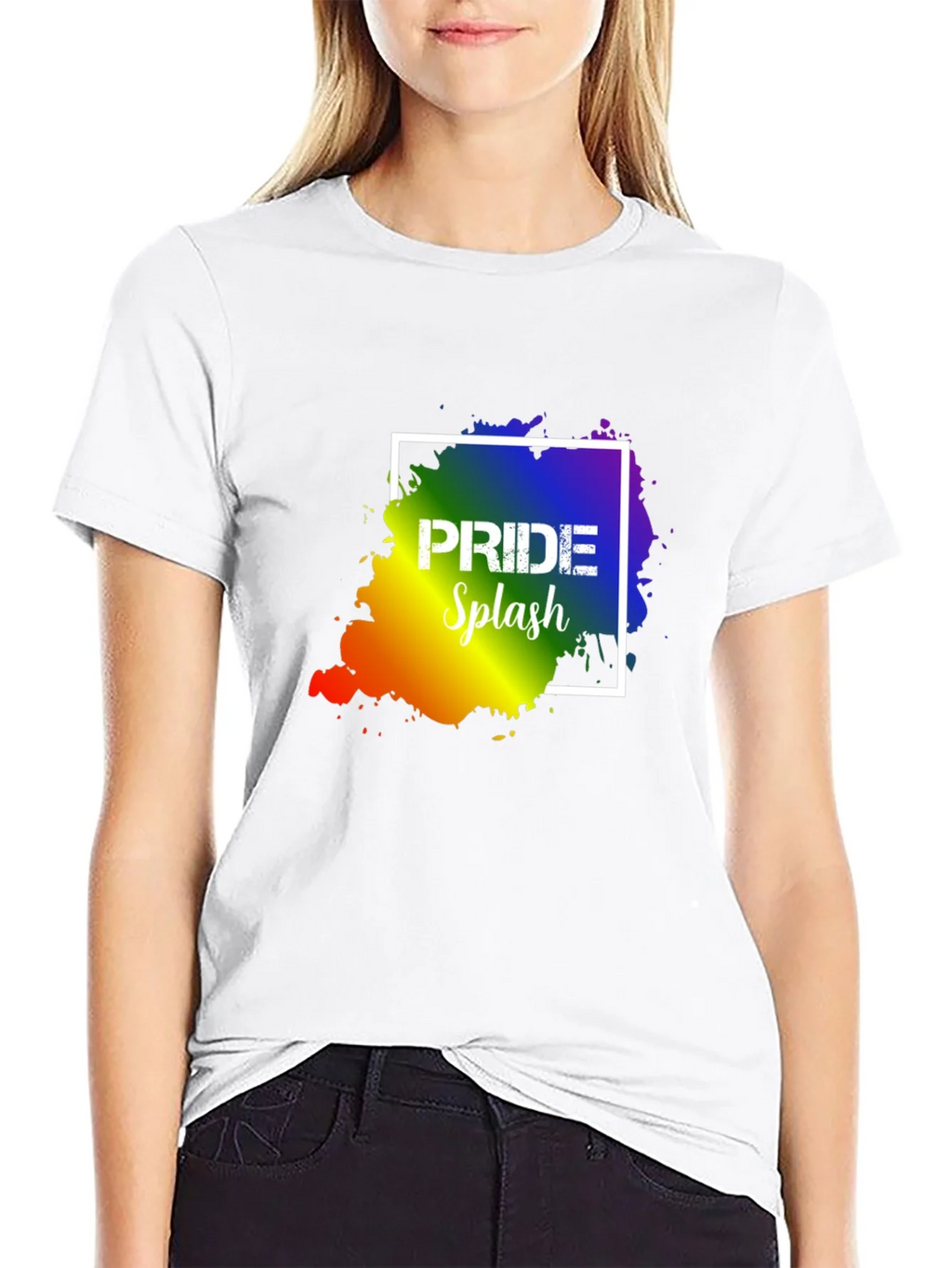 Pride Splash T-Shirt: Rainbow Design Soft Cotton product image 11